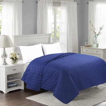 Přehoz na lůžko PROŠÍVANÝ PŘEHOZ PŘES POSTEL 200x240 cm - MODRÝ