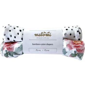 Plena MALOMI KIDS Bambusové Tetra Pleny 2 ks Dots&Peony