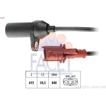 Čidlo automobilu Snímač otáček klikové hřídele FACET (9.0206)