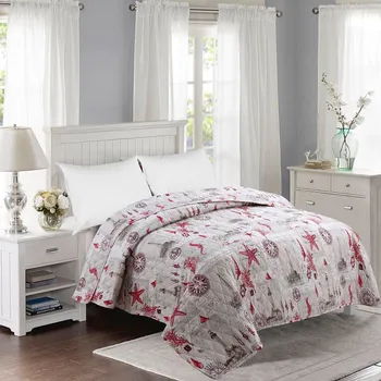 Přehoz na lůžko PROŠÍVANÝ PŘEHOZ PŘES POSTEL 200x240 cm - MOŘE