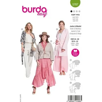 Volný čas Střih Burda 5787 na dámský kabátek a kabát -