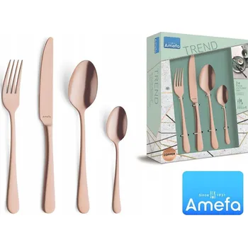 Příbor AMEFA AUSTIN 24dílná SADA PŘÍBORŮ z NEREZOVÉ OCELI, MĚDĚNÁ BARVA, pro 6 OSOB