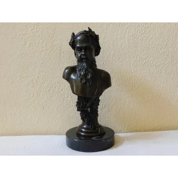 BŮH VÍNA A POTĚŠENÍ - BRONZOVÁ SOCHA NA MRAMORU