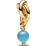 Visací přívěsek PANDORA Moments Tyrkysový fasetovaný kruh věčnosti 763462C12