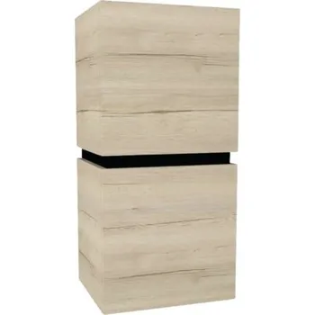 Koupelnový nábytek Koupelnová závěsná skříňka Devo Viva 2.0 pravá dub halifax bílý 40 x 84 x 35 cm VV2-S2D1SP40x35-P29