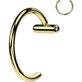 Piercing Šperky4U Zlacený piercing do nosu - kruh titan - TIT1364-GD