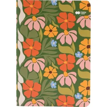 Set školních potřeb Notes szyty A6/32K linia Bloom boho HAPPY COLOR