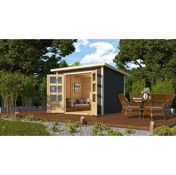 Zahradní domek Dřevěný domek KARIBU STOCKACH 3, Antracit Varianta: dřevěný domek KARIBU STOCKACH 3 (38740) antracit LG3517