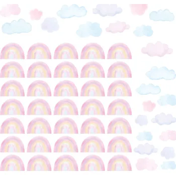 Samolepící dekorace PASTELOWE LOVE Samolepky na zeď Mini Rainbow Pink