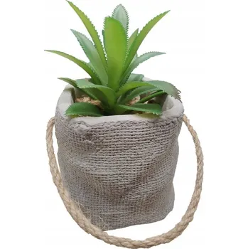 umělá květina UMĚLÝ KVĚT ALOE zelená v květináči, průměr 8 cm