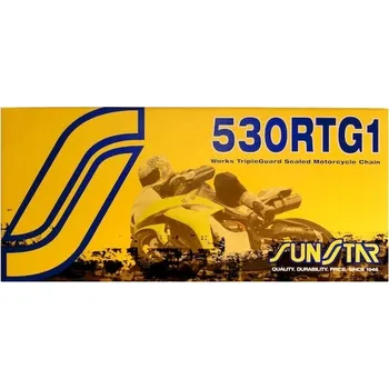 Řetězová sada pro motocykl řetěz 530RTG1, SUNSTAR (x-kroužek, barva zlatá, 106 článků)