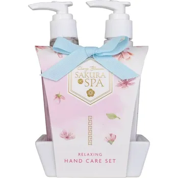 Péče o ruce Set péče o ruce Sakura Spa na keramickém tácu 160 ml mýdla na ruce Accentra