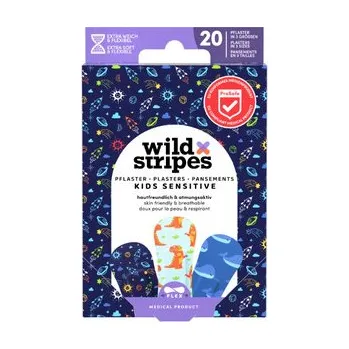 Náplast Wild Stripes Kids Sensitive Space dětské náplasti s motivem vesmíru, dinosaura a velryby 1 ks
