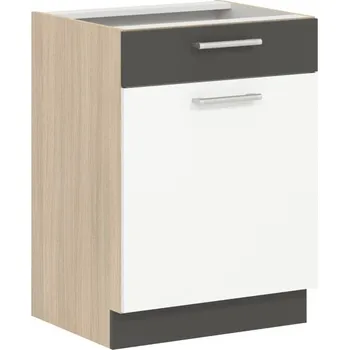 Kuchyňská linka RUTHIN, dolní skříňka D60S1 se šuplíkem, bílý lesk + vyzvednutí ZDARMA