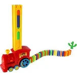 Teddies Lokomotiva/Vlak domino stavěcí plast 16 cm na baterie se zvukem se světlem