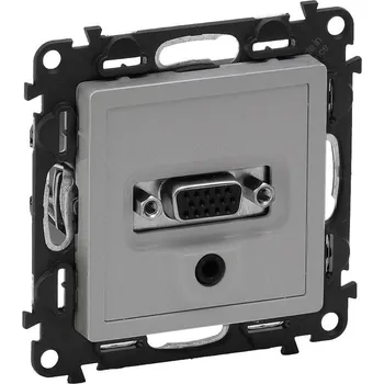 vypínač a zásuvka Legrand 753370 VALENA LIFE zásuvka HD 15 + jack 3,5 mm hliník