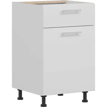 Kuchyňská linka COLBY, dolní skříňka D50S1, bílý lesk + PROVĚŘENO zákazníky + vyzvednutí ZDARMA