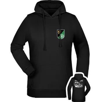 Dámská mikina Dámská mikina s kapucí 143. zásobovací prapor (Lipník nad Bečvou) - T815 8x8 - černá