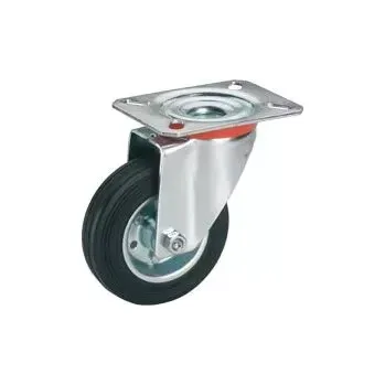 Pojezdové kolečko Dörner + Helmer - Kolečko otočné s celopryžovým pláštěm 100x30 mm s deskou 100x85 mm