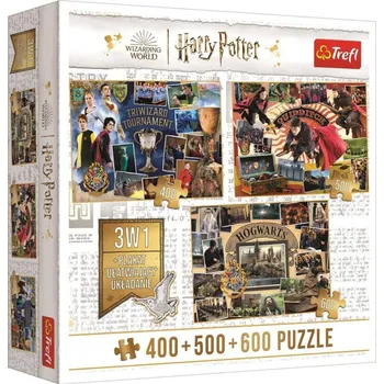 Trefl Puzzle Harry Potter: Turnaj tří kouzelníků, Famfrpál a Bradavice 400 + 500 + 600 díl