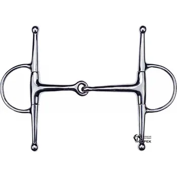 Udidlo pro koně Roubík 1x lomený Feeling -FULL CHEEK EGGBUTT 15MM- - 10,5cm