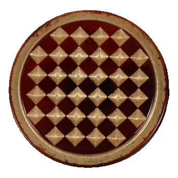 Knoflík Knoflík dámský DILL 83045 PLASTOVÝ ZLATÝ/VÍNOVÝ - Hnědozlatá, 25mm