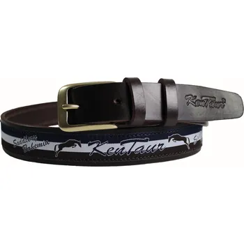 Opasek Kentaur Pásek s ozdobnou stuhou hnědý/tm.modrý 95cm