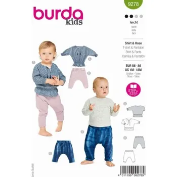 Volný čas Střih na kojenecké tričko a kalhoty Burda 9278 -