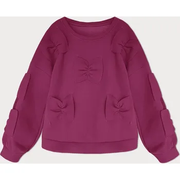 Dámská mikina Teplá dámská mikina ve fuchsijové barvě s mašlemi (23999) odstíny růžové uni velikost