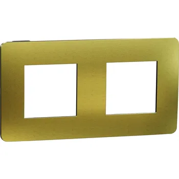 Schneider Electric NU280462M Unica Studio Metal - Krycí rámeček dvojnásobný, Gold/Černý