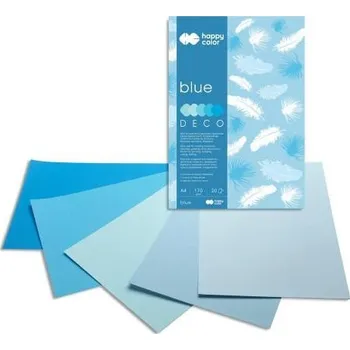Blok s barevnými papíry A4 Deco 170 g - modré odstíny