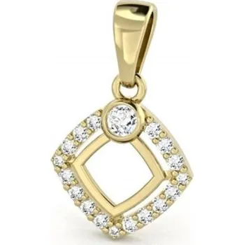 Přívěsek Zlatý přívěsek KOSTKA se zirkony 6620257.0800