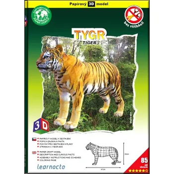 3D puzzle Tygr – Papírový 3D model/85 dílků