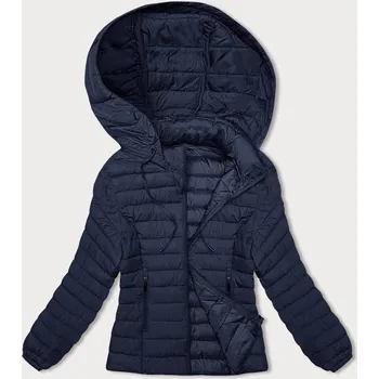 Tmavě modrá dámská prošívaná bunda s kapucí (16M9103-215) odstíny modré S (36)