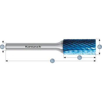 Fréza Karnasch 115017103 | B (ZYB) -Válcová fréza s čelním ozubením HP-1 12,0 DINx25x6-70 mm, povlakované
