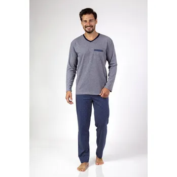 Pánské pyžamo 465 PÁNSKÉ PYŽAMO VELKÉ tmavá melanž 2XL