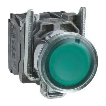 vypínač Schneider Electric XB4BW33G5 Ovládač stiskací prosvětlený, lícující, 1 Z + 1 V, 110...120V, zelený