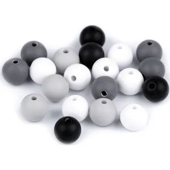Dětské navlékací korálky Plastové korálky matné Ø10 mm 20ks - mix č.7