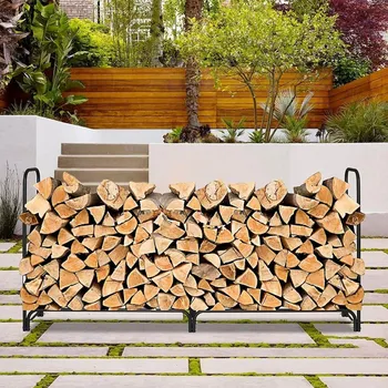 Stojan na dřevo s plachtou 244 x 36 x 122cm GARDENKUS
