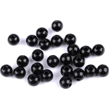 Korálek Plastové korálky Color Ø8 mm 7 g - 12 černá