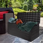 Prosperplast Zahradní úložný box WOODEBOX, 280L, 120x46x57cm, antracitová