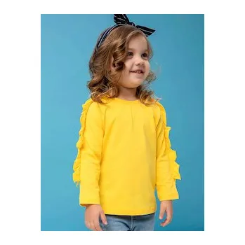 Dívčí tričko Dívčí tričko s dlouhým rukávem Basic - žlutá 110
