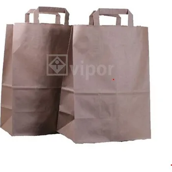 Taška papírová hnědá 23+10x32cm bez potisku