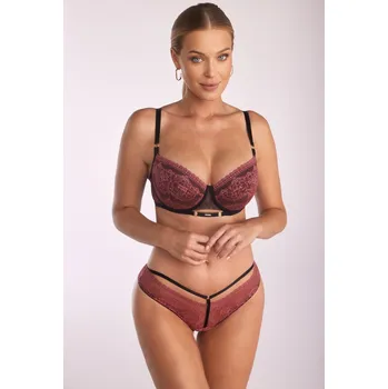 Dámské oblečení Kalhotky Kinga B-1108/3 Eva Brazilian XS-2XL černo-růžová XS