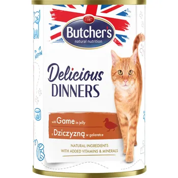 Krmivo pro kočku Butcher's Cat Delicious jelení v želé konz. 400g