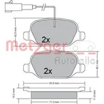 METZGER Sada brzdových destiček, kotoučová brzda 1170555