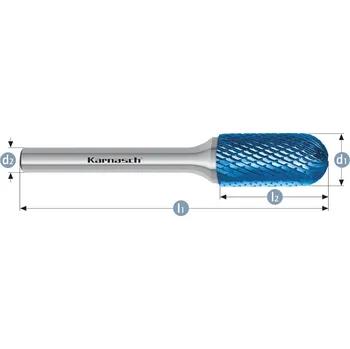 Fréza Karnasch 115022090 | C (WRC) - Válcová fréza zaoblená HP-4 10,0x20x6-170 mm, povlakované