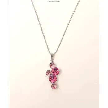 Náhrdelník Náhrdelník s růžovými SW krystaly (Růžový náhrdelník s kamínky)