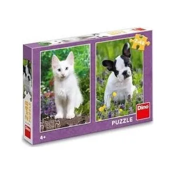 Puzzle Puzzle Buldoček a kotě 2x48 dílků