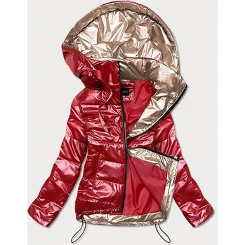 Červená dámská bunda se zlatými prvky (1823) odstíny červené S (36)